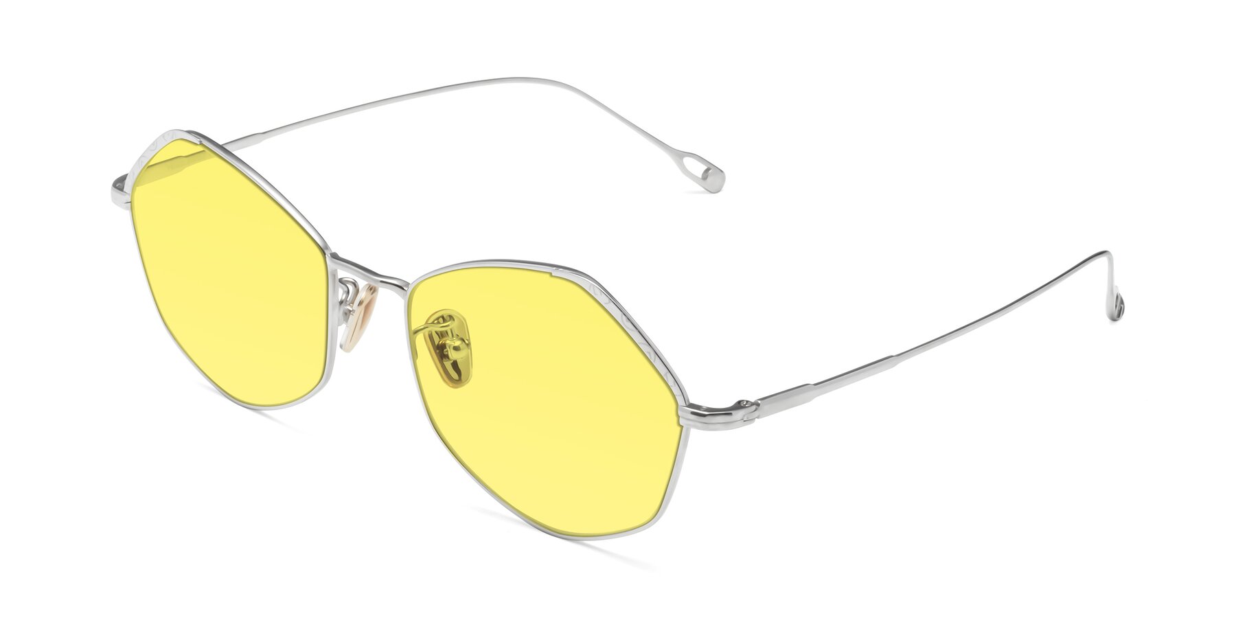 Angle of Phoenix in Silver with Medium Yellow Tinted Lenses