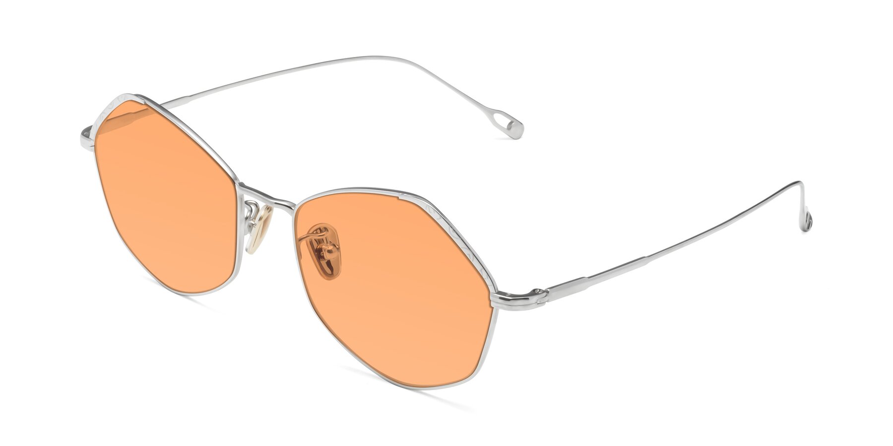 Angle of Phoenix in Silver with Medium Orange Tinted Lenses