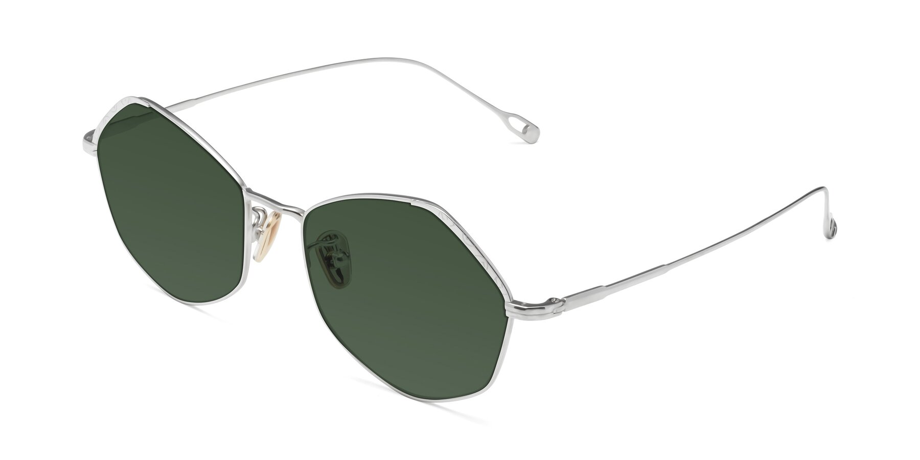 Angle of Phoenix in Silver with Green Tinted Lenses