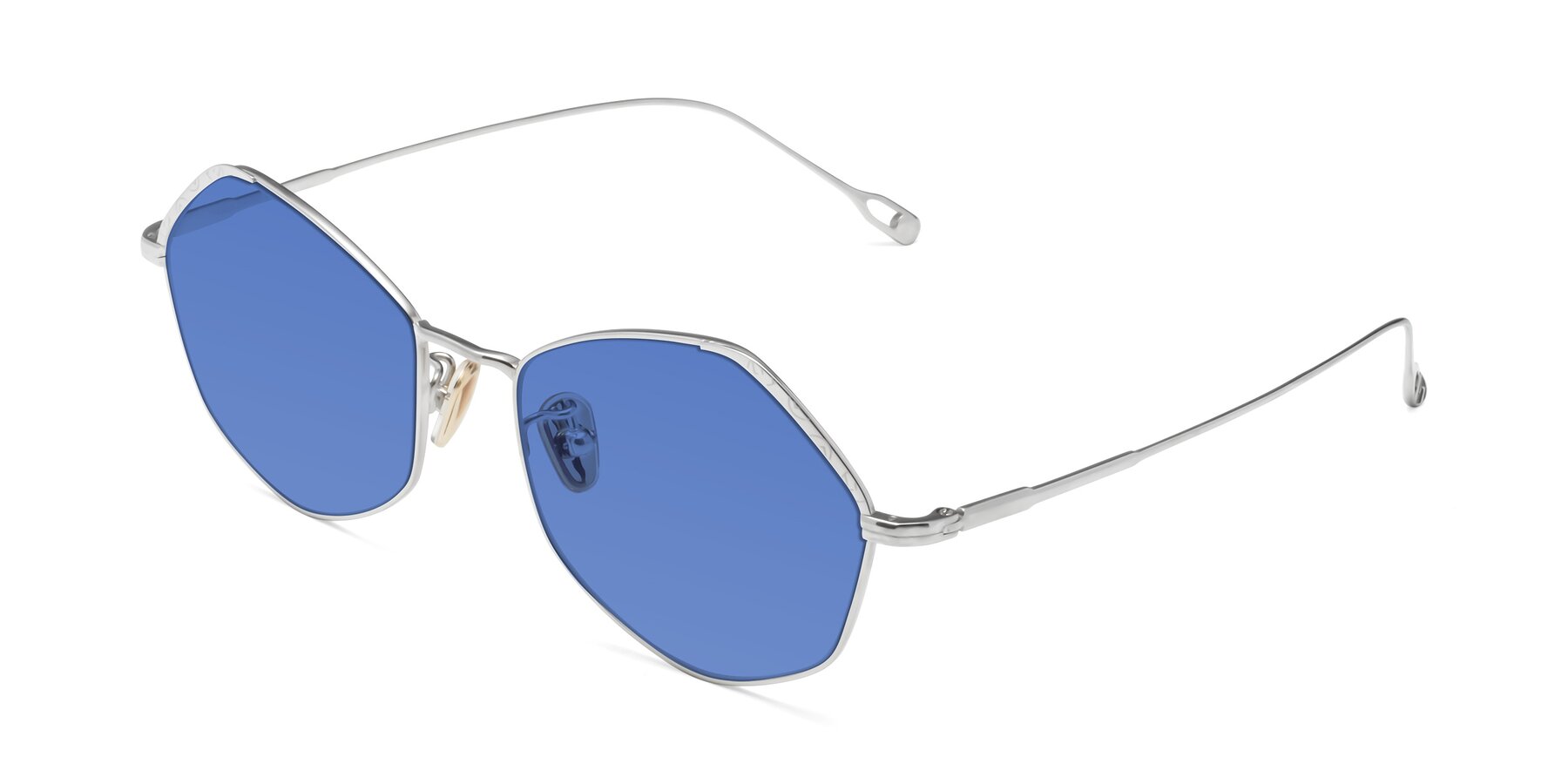 Angle of Phoenix in Silver with Blue Tinted Lenses