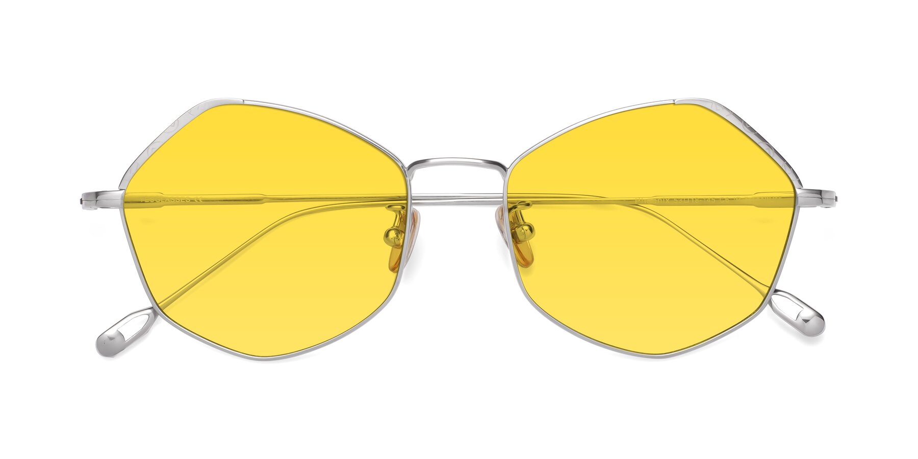 Folded Front of Phoenix in Silver with Yellow Tinted Lenses