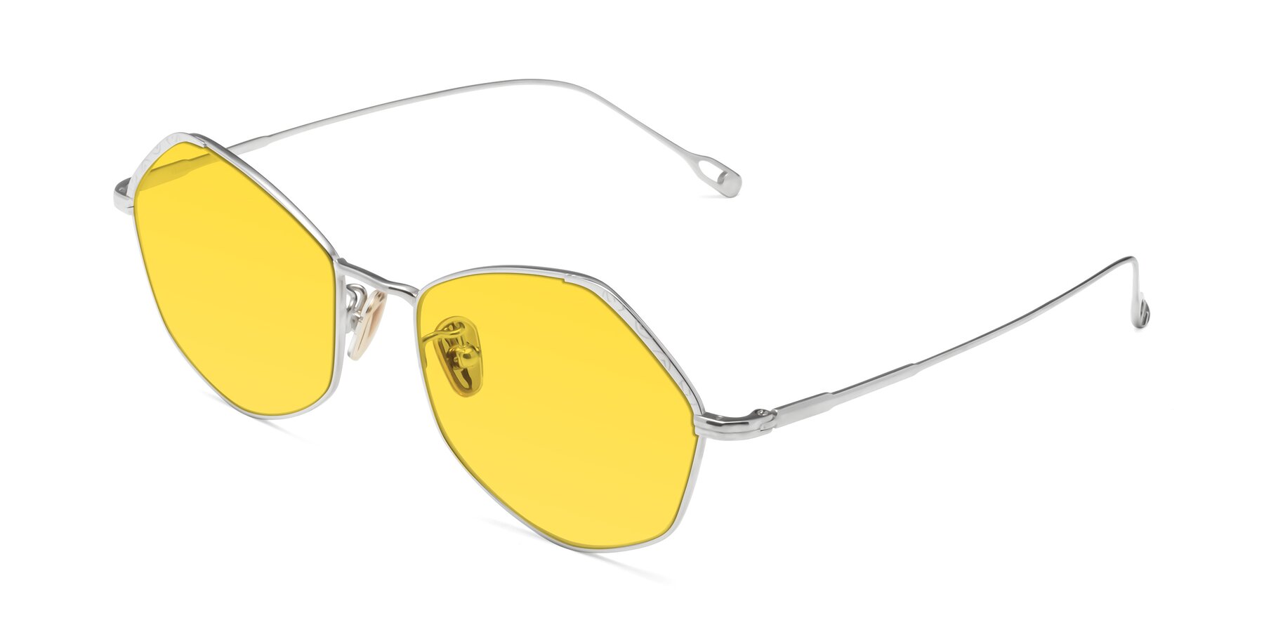 Angle of Phoenix in Silver with Yellow Tinted Lenses