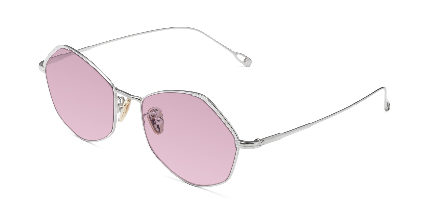 Angle of Phoenix in Silver with Light Wine Tinted Lenses