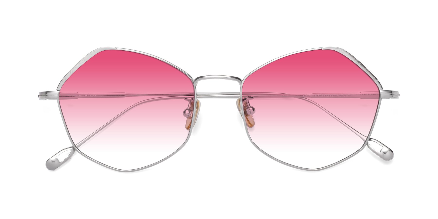 Folded Front of Phoenix in Silver with Pink Gradient Lenses