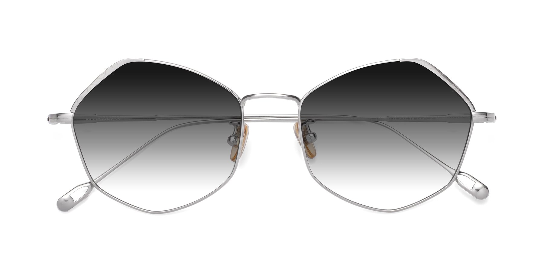 Folded Front of Phoenix in Silver with Gray Gradient Lenses