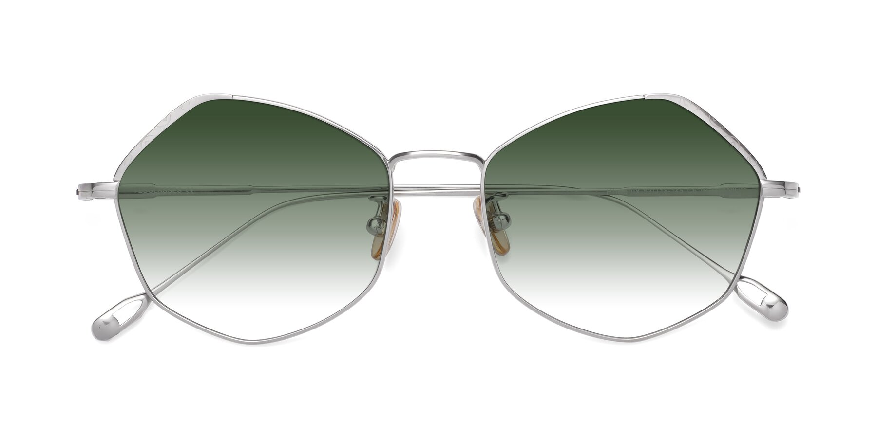 Folded Front of Phoenix in Silver with Green Gradient Lenses