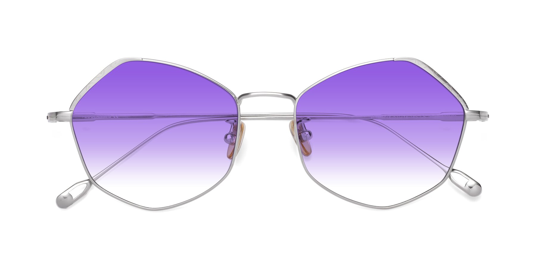 Folded Front of Phoenix in Silver with Purple Gradient Lenses