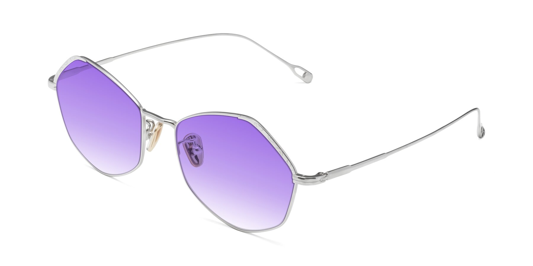 Angle of Phoenix in Silver with Purple Gradient Lenses