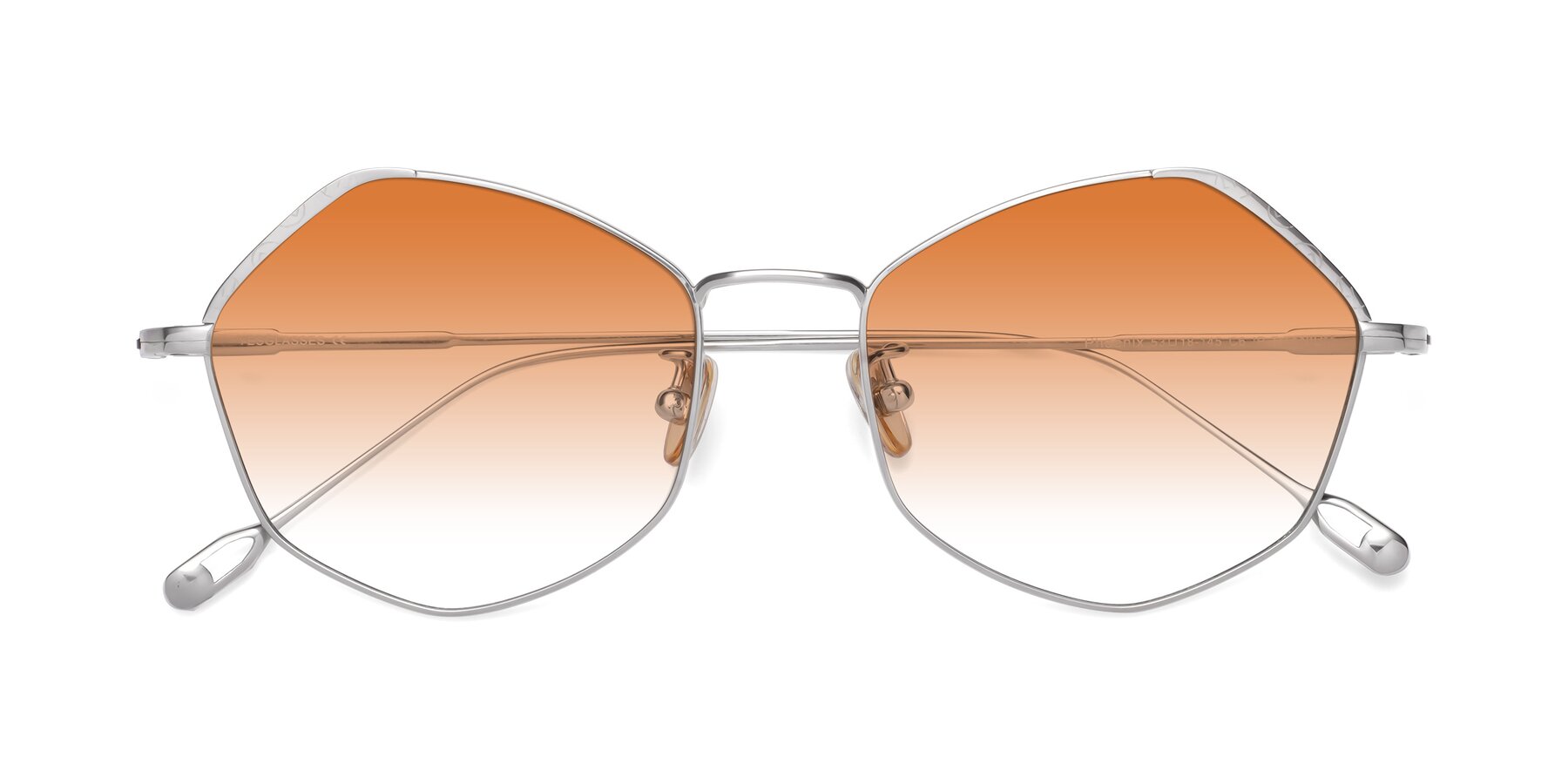 Folded Front of Phoenix in Silver with Orange Gradient Lenses
