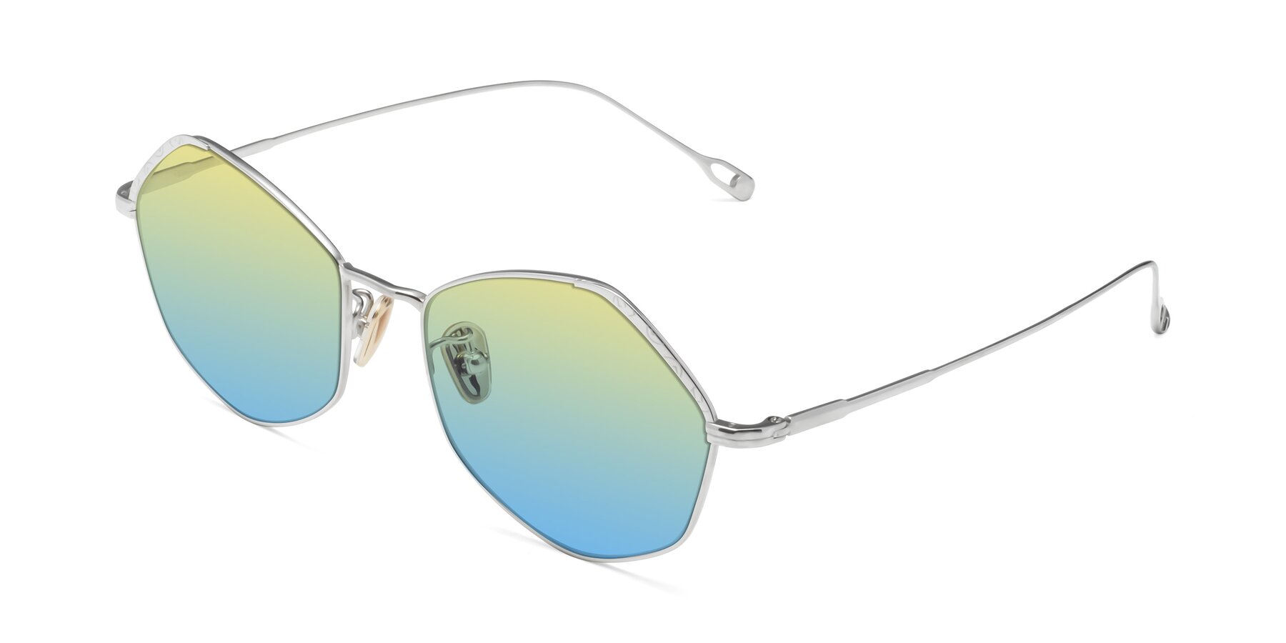 Angle of Phoenix in Silver with Yellow / Blue Gradient Lenses