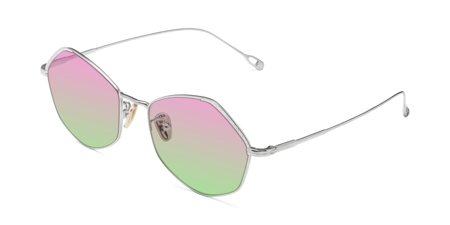 Angle of Phoenix in Silver with Pink / Green Gradient Lenses