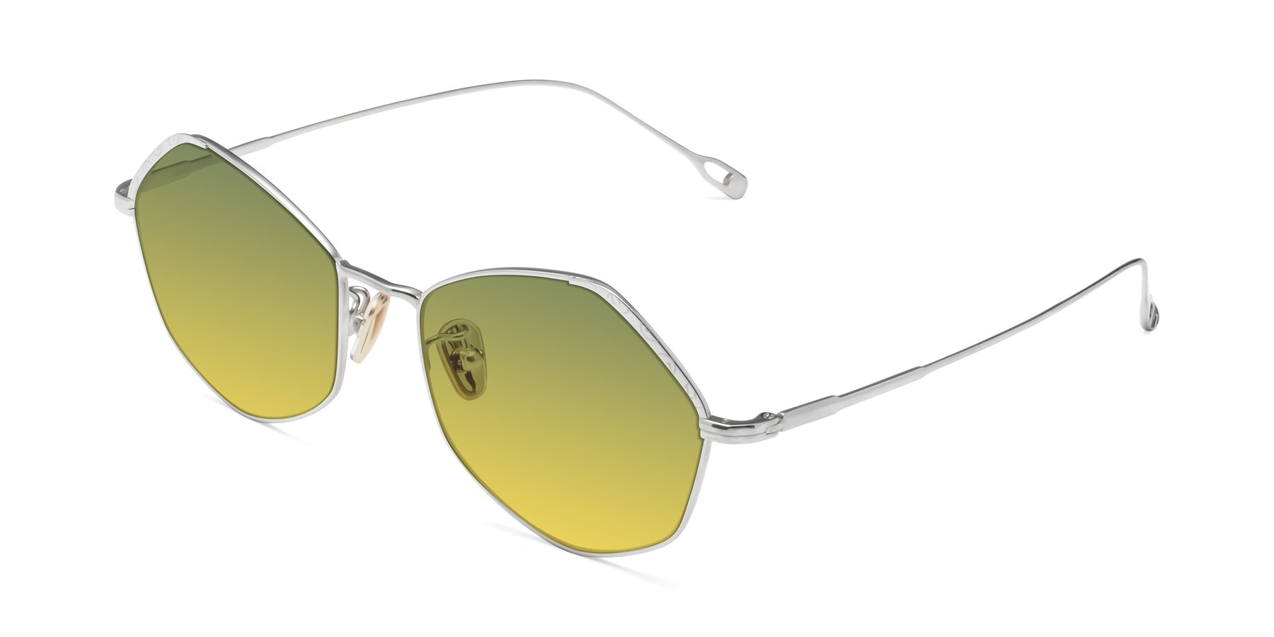 Angle of Phoenix in Silver with Green / Yellow Gradient Lenses