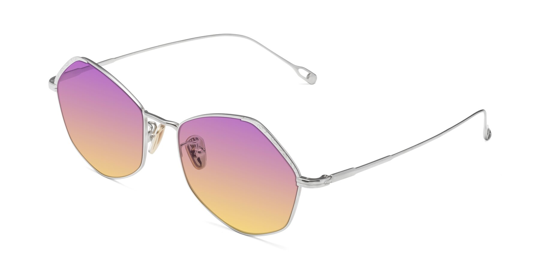 Angle of Phoenix in Silver with Purple / Yellow Gradient Lenses