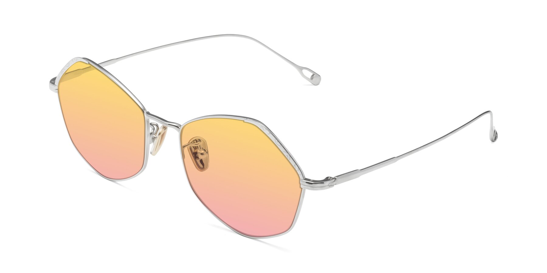 Angle of Phoenix in Silver with Yellow / Pink Gradient Lenses