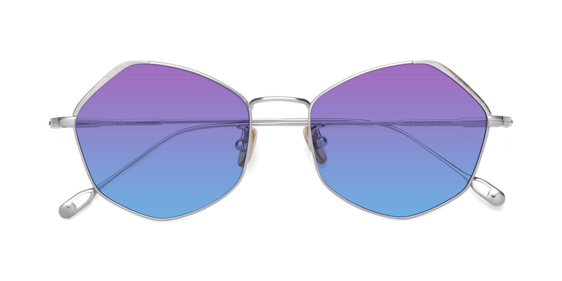 Folded Front of Phoenix in Silver with Purple / Blue Gradient Lenses