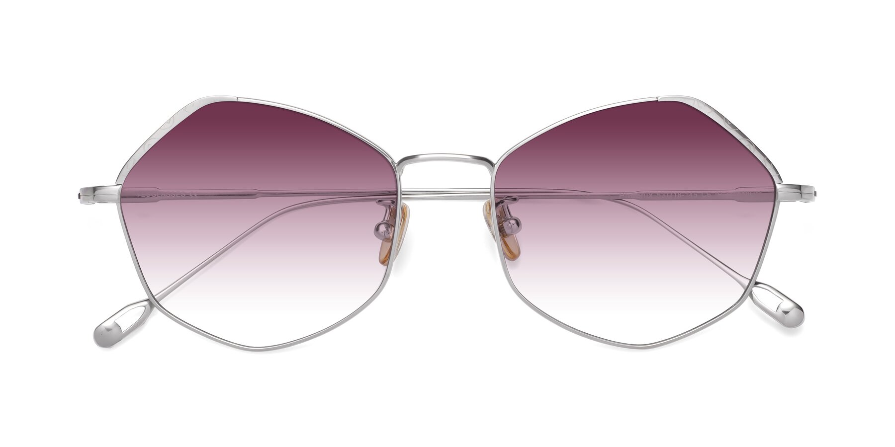 Folded Front of Phoenix in Silver with Wine Gradient Lenses