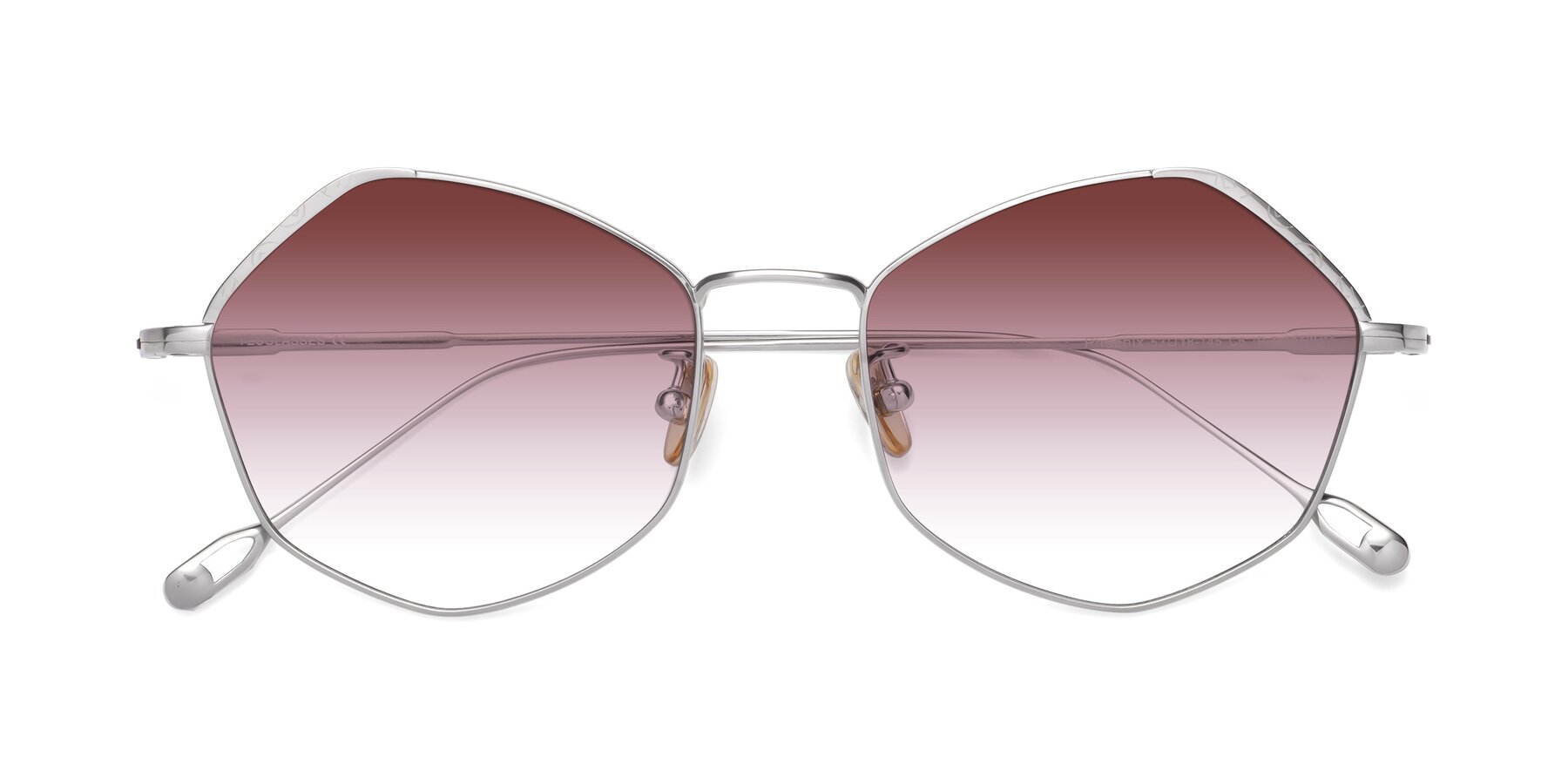 Folded Front of Phoenix in Silver with Garnet Gradient Lenses