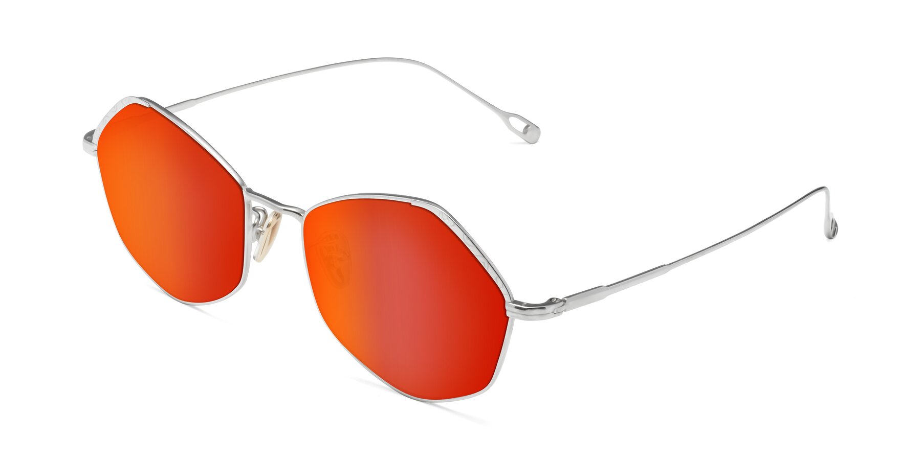 Angle of Phoenix in Silver with Red Gold Mirrored Lenses