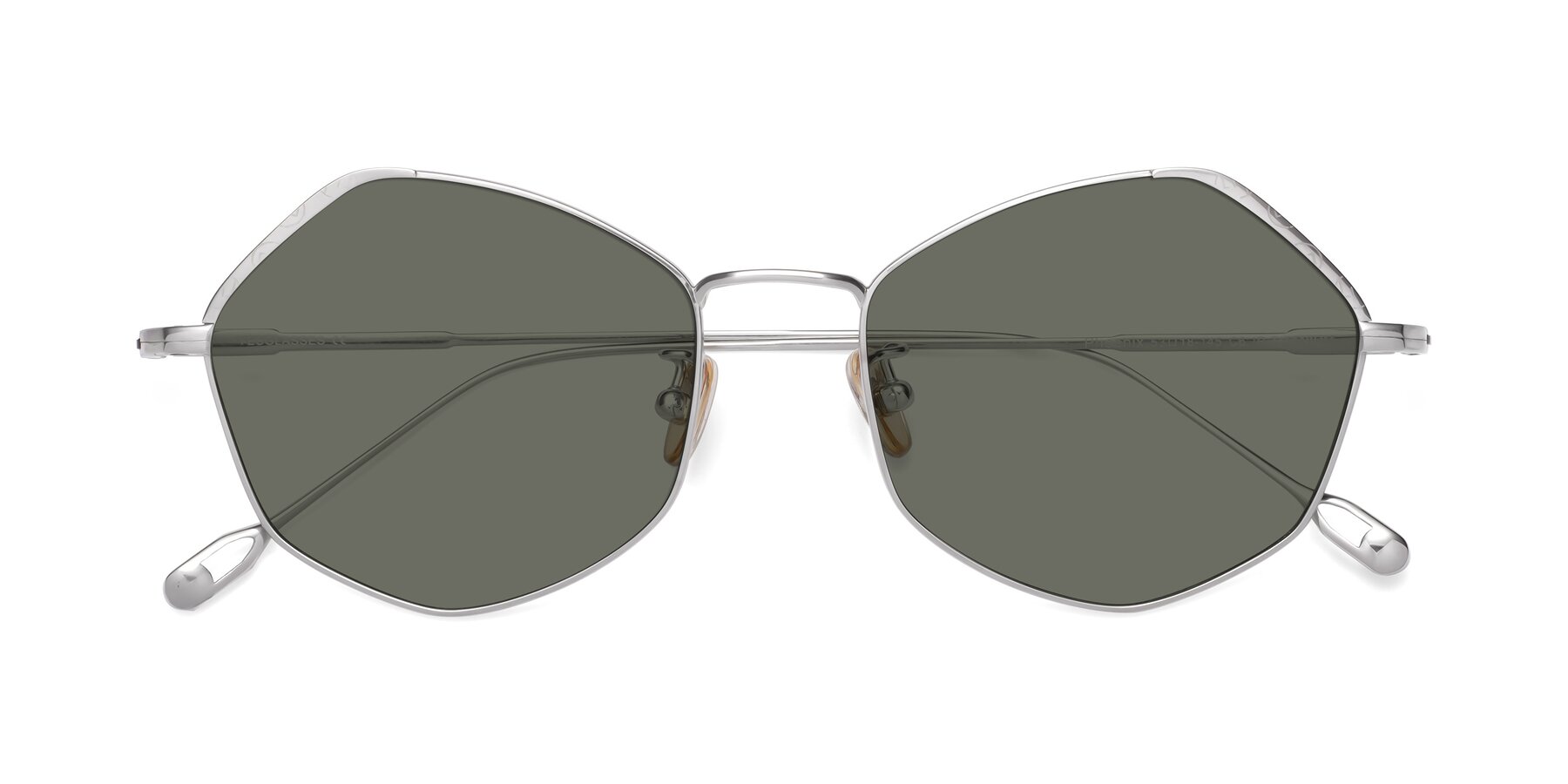 Folded Front of Phoenix in Silver with Gray Polarized Lenses