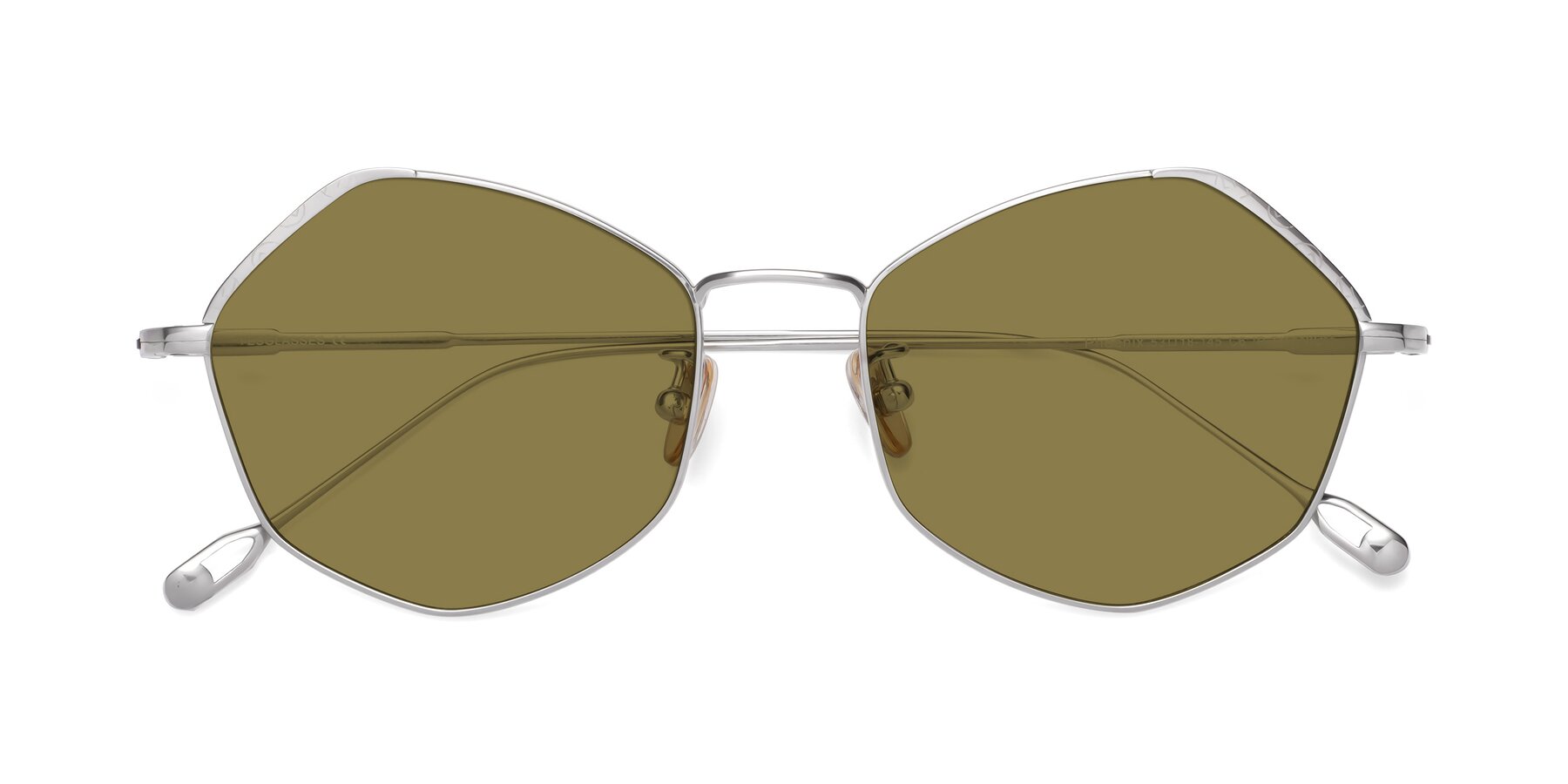 Folded Front of Phoenix in Silver with Brown Polarized Lenses