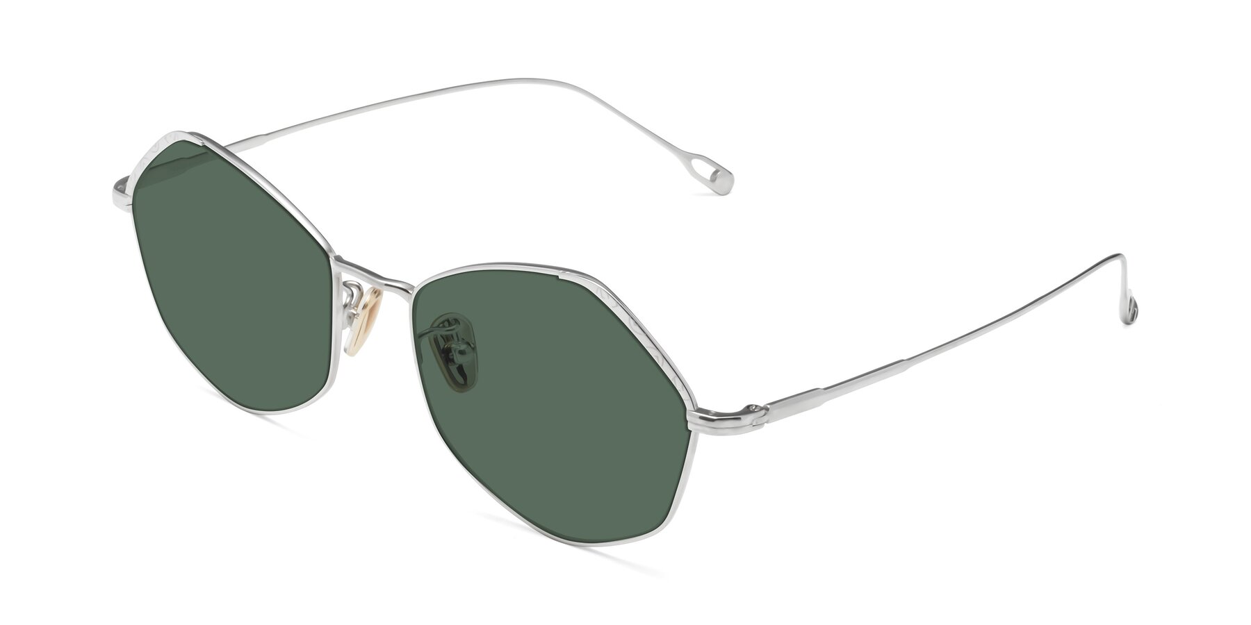 Angle of Phoenix in Silver with Green Polarized Lenses