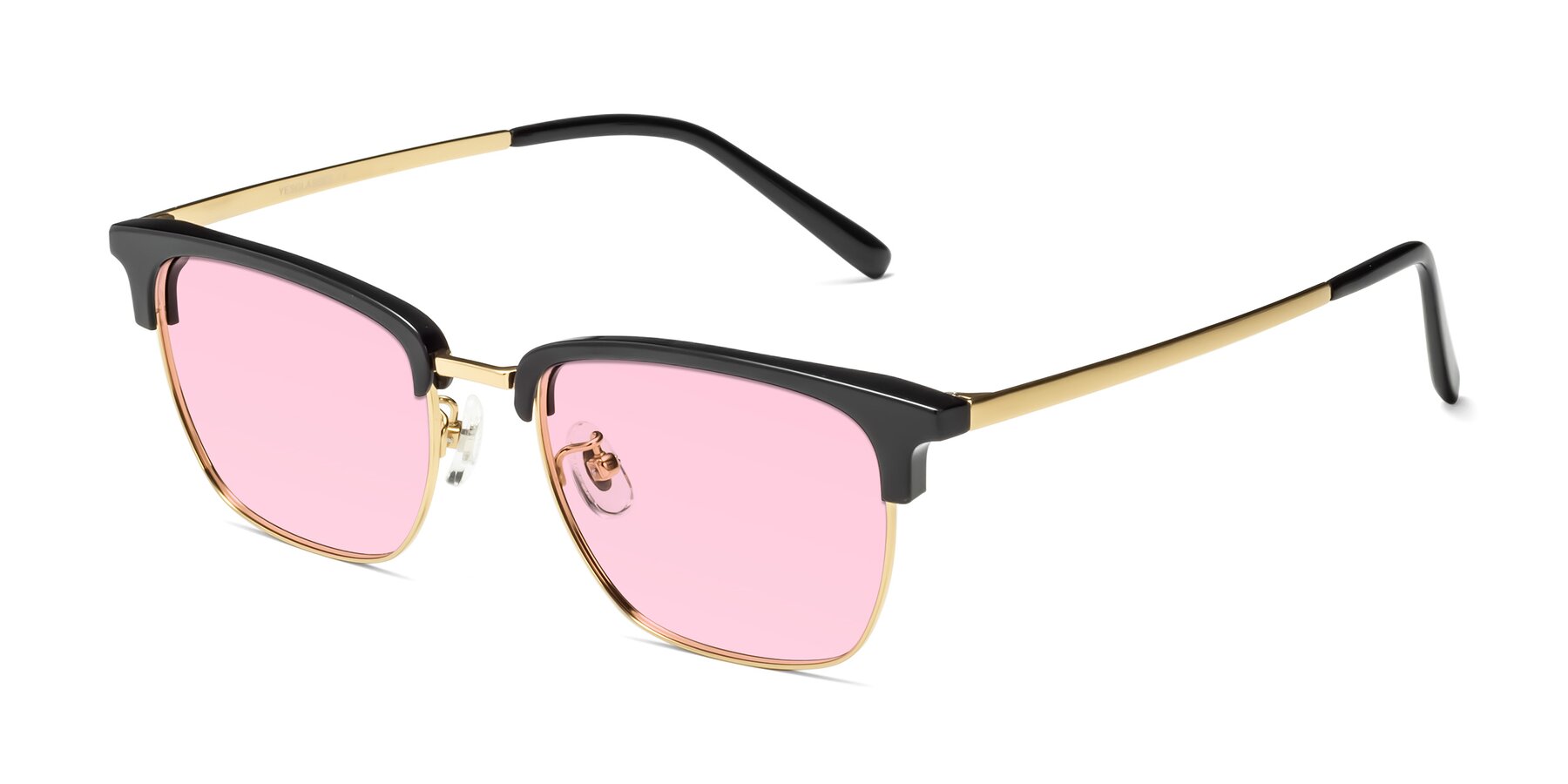 Angle of Milpa in Black-Gold with Light Pink Tinted Lenses