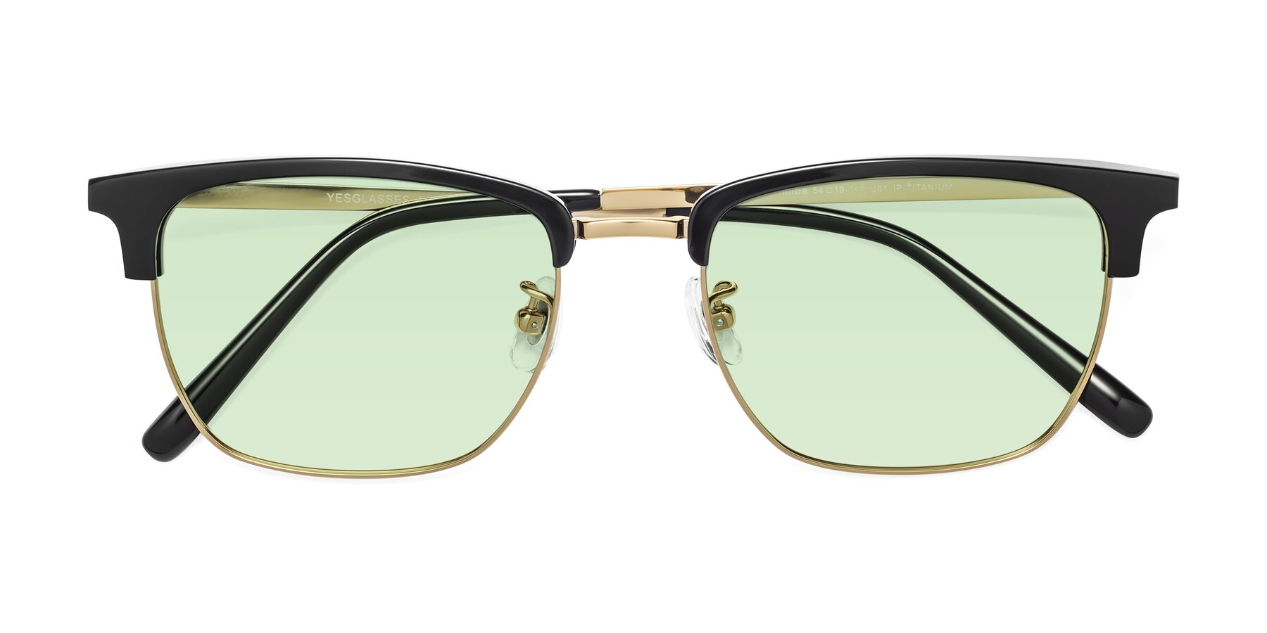 Folded Front of Milpa in Black-Gold with Light Green Tinted Lenses