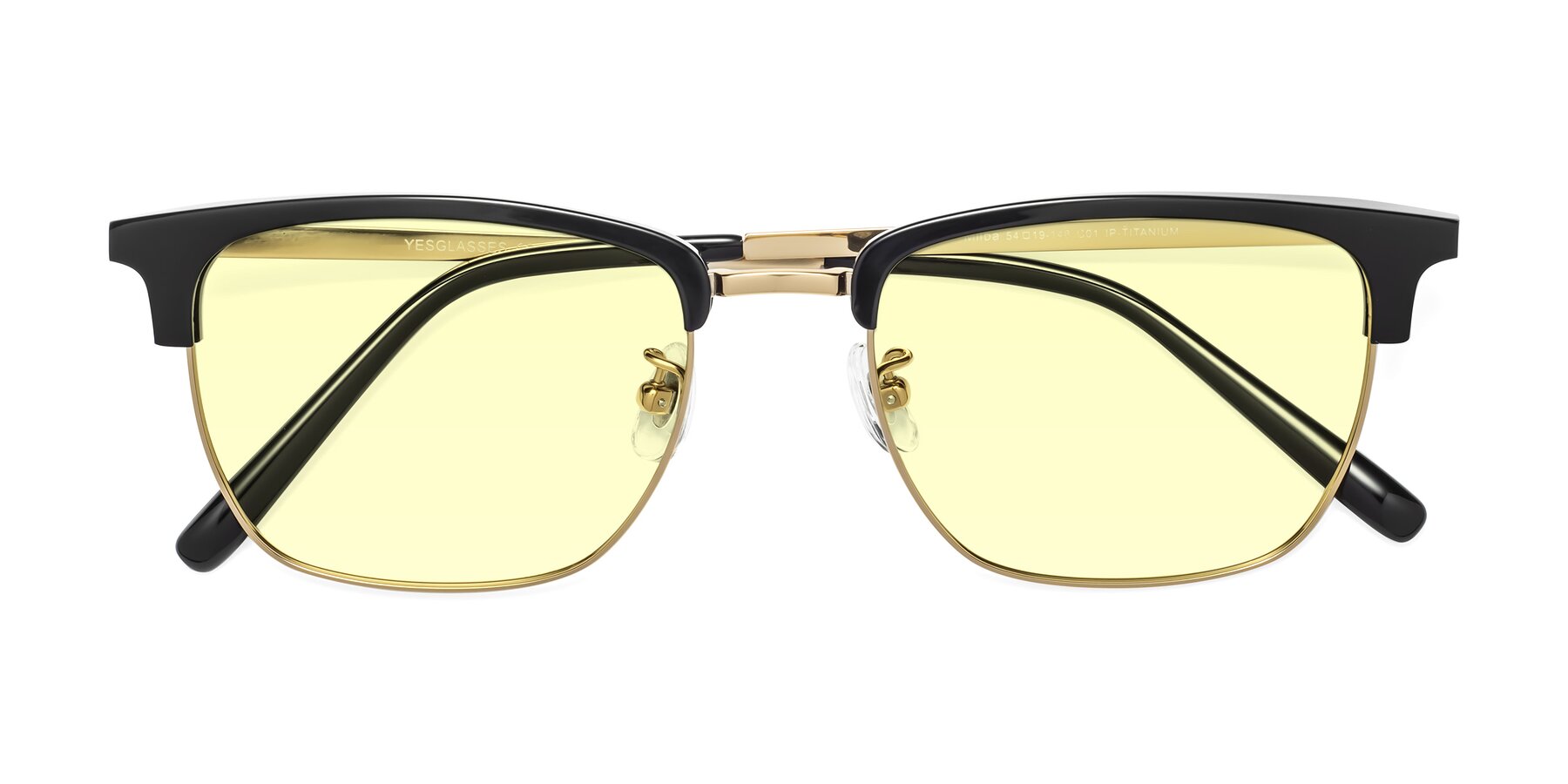 Folded Front of Milpa in Black-Gold with Light Yellow Tinted Lenses