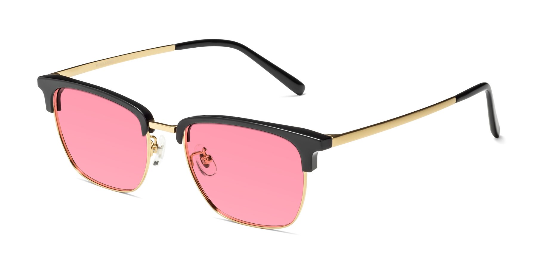 Angle of Milpa in Black-Gold with Pink Tinted Lenses