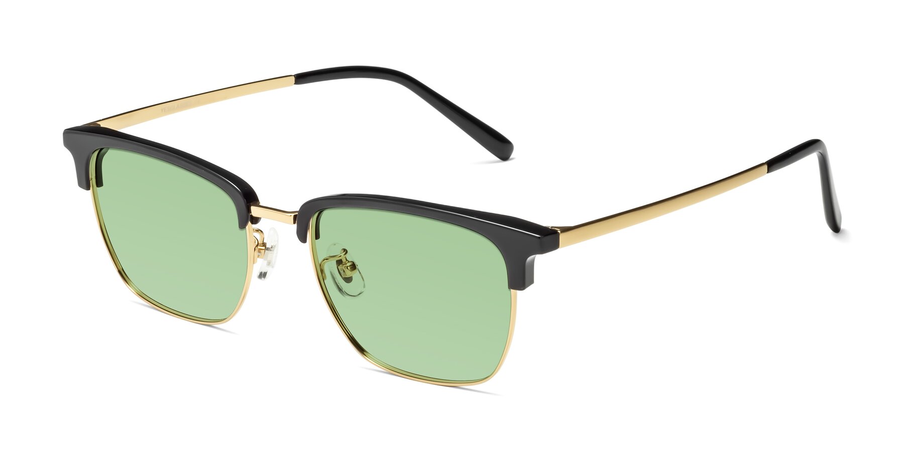 Angle of Milpa in Black-Gold with Medium Green Tinted Lenses
