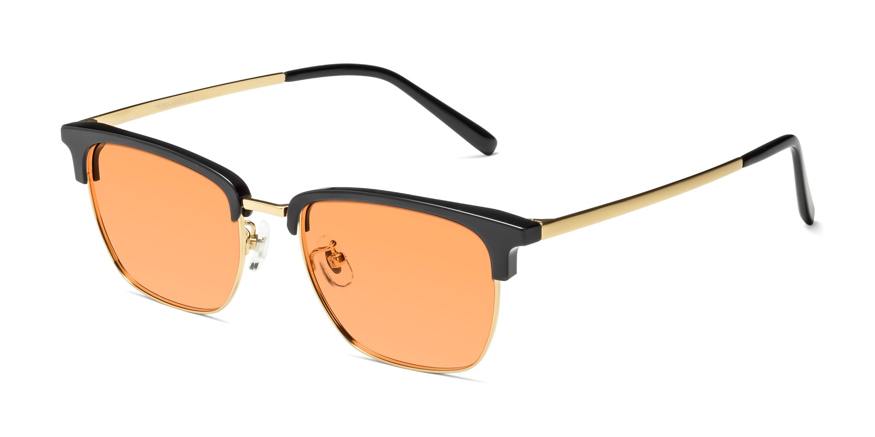 Angle of Milpa in Black-Gold with Medium Orange Tinted Lenses