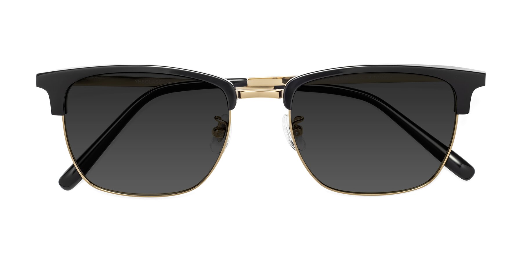 Folded Front of Milpa in Black-Gold with Gray Tinted Lenses