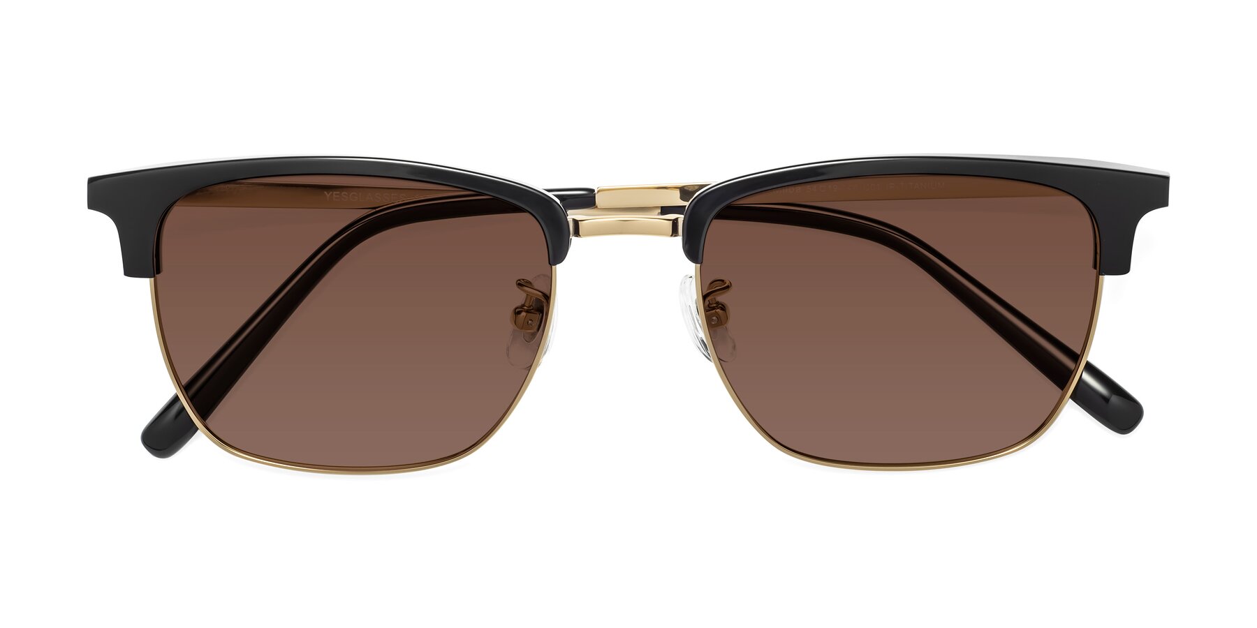 Folded Front of Milpa in Black-Gold with Brown Tinted Lenses