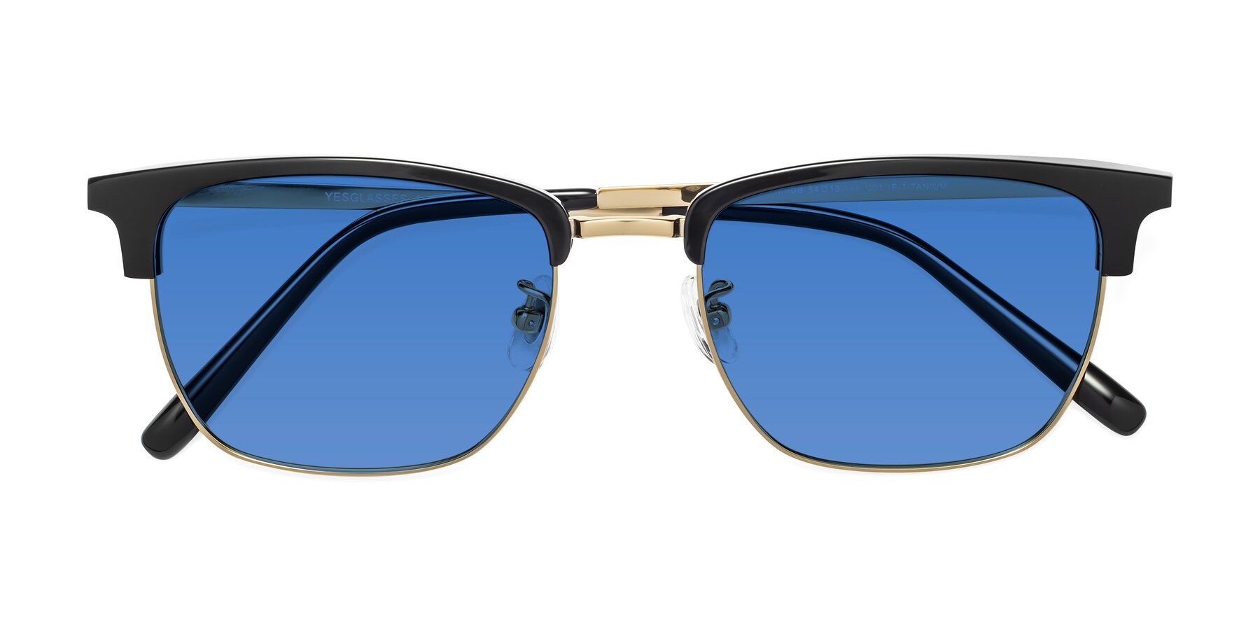 Folded Front of Milpa in Black-Gold with Blue Tinted Lenses