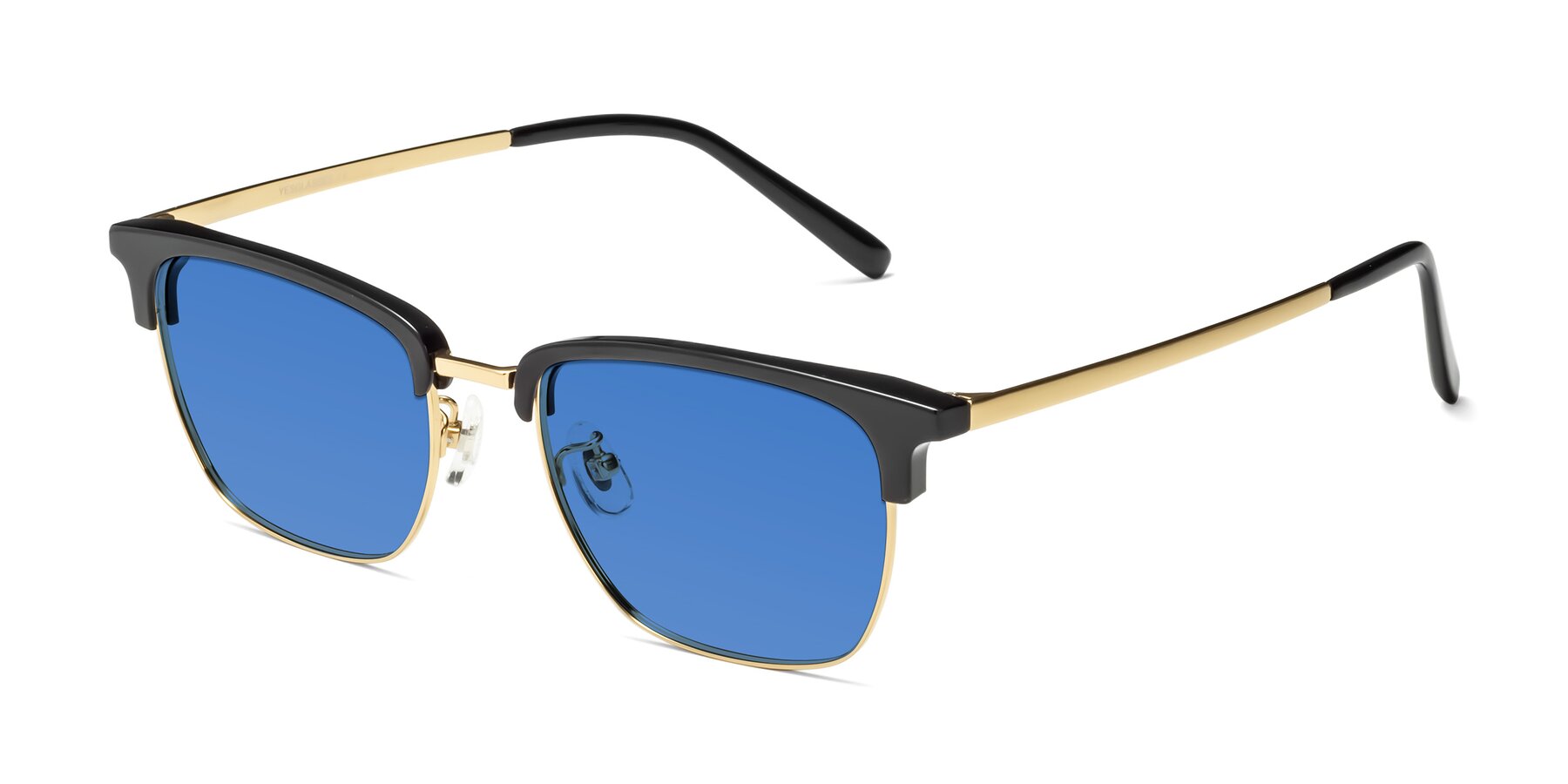 Angle of Milpa in Black-Gold with Blue Tinted Lenses