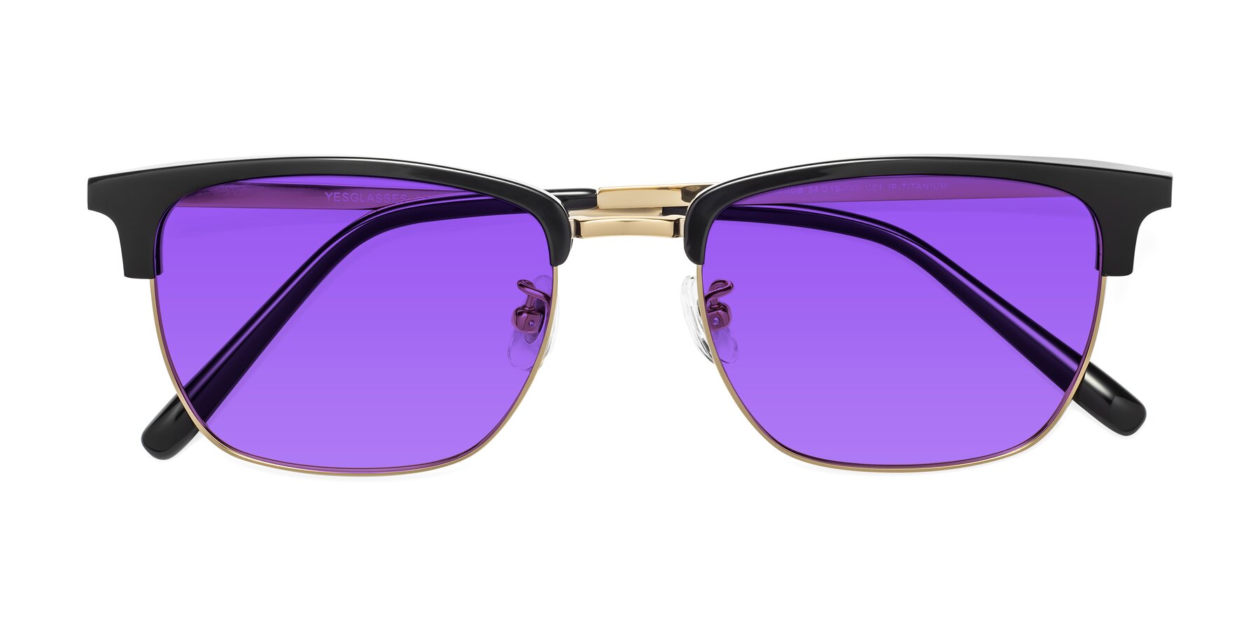 Folded Front of Milpa in Black-Gold with Purple Tinted Lenses