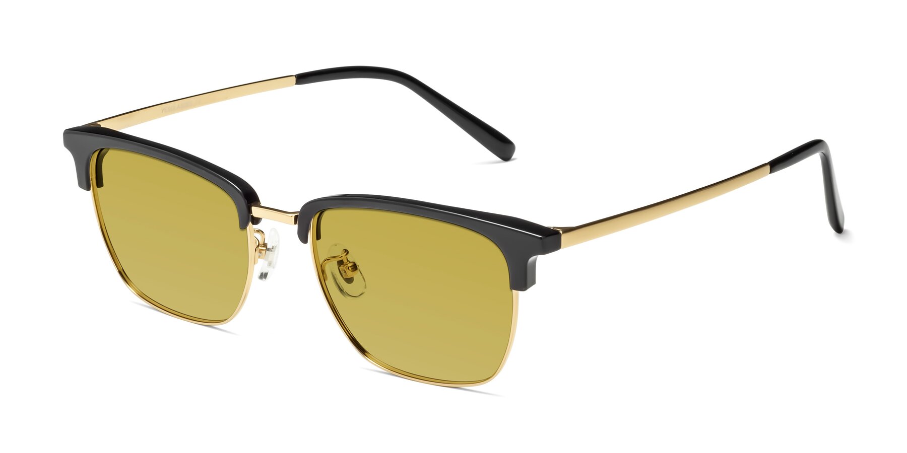 Angle of Milpa in Black-Gold with Champagne Tinted Lenses