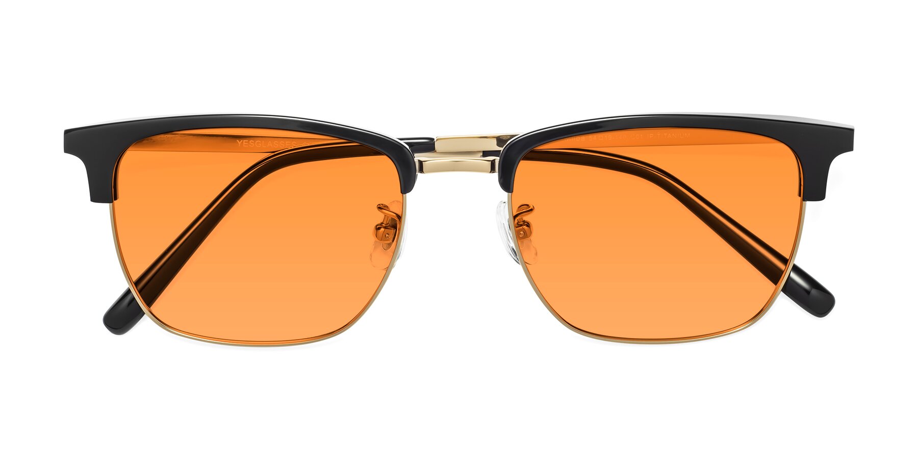 Folded Front of Milpa in Black-Gold with Orange Tinted Lenses