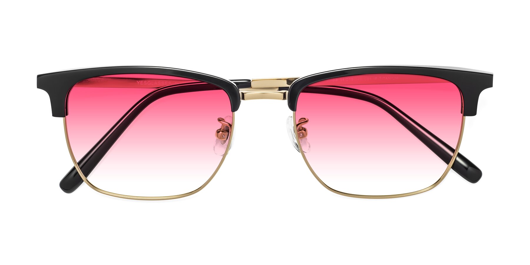 Folded Front of Milpa in Black-Gold with Pink Gradient Lenses