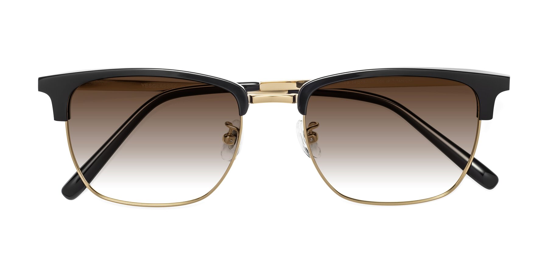 Folded Front of Milpa in Black-Gold with Brown Gradient Lenses