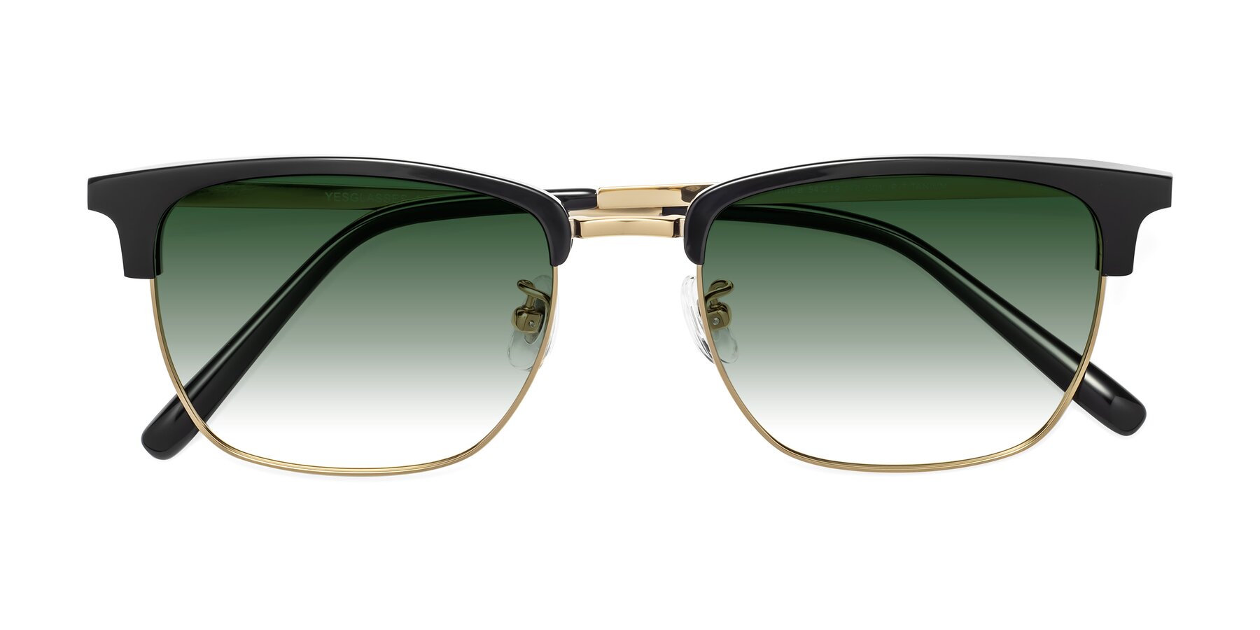 Folded Front of Milpa in Black-Gold with Green Gradient Lenses