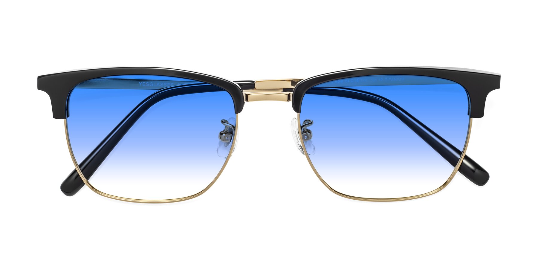 Folded Front of Milpa in Black-Gold with Blue Gradient Lenses