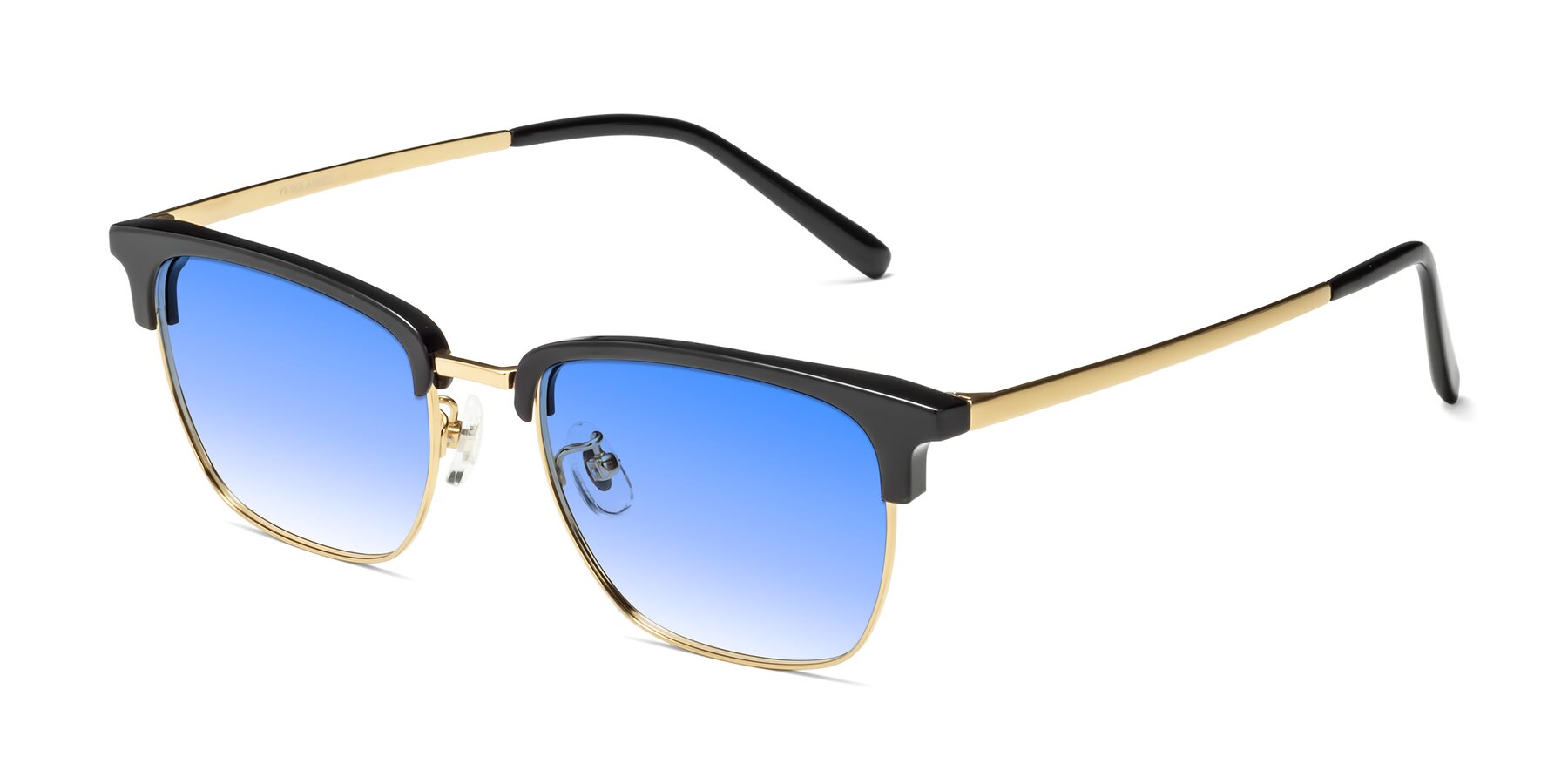 Angle of Milpa in Black-Gold with Blue Gradient Lenses