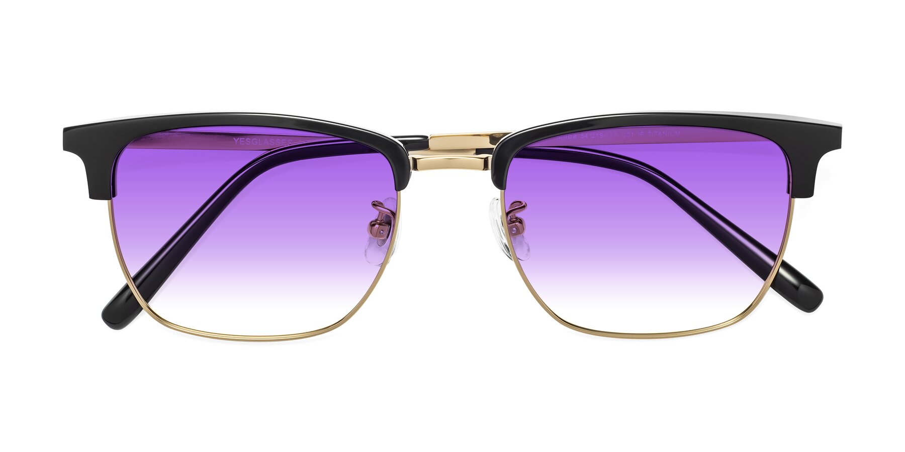 Folded Front of Milpa in Black-Gold with Purple Gradient Lenses