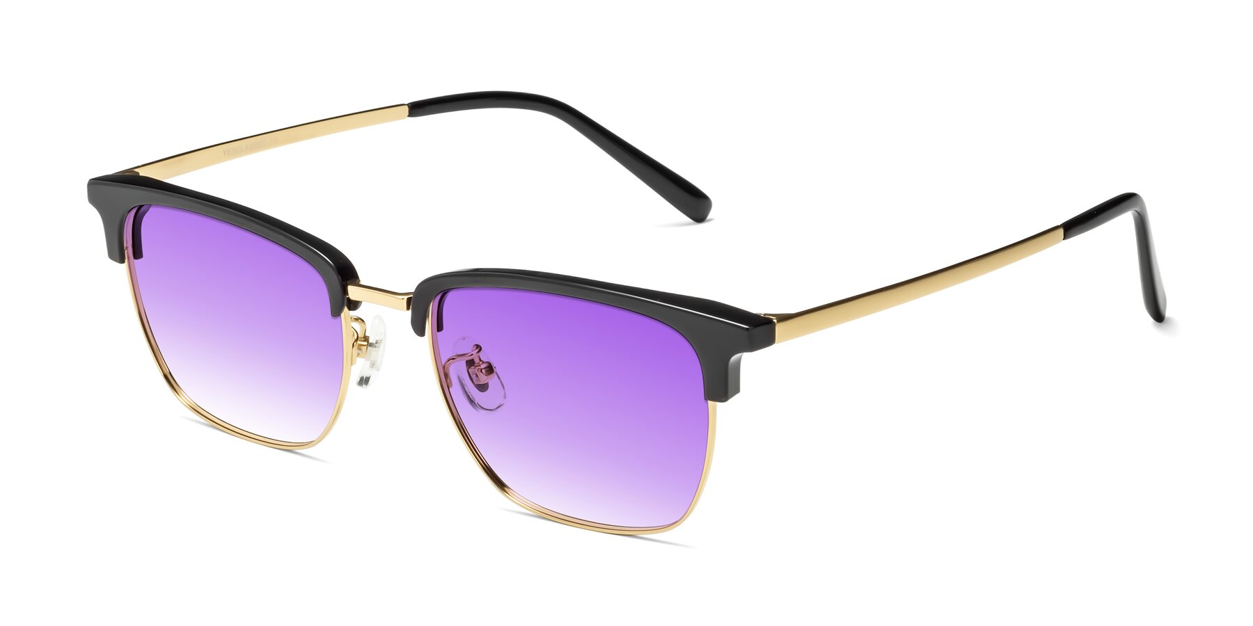 Angle of Milpa in Black-Gold with Purple Gradient Lenses