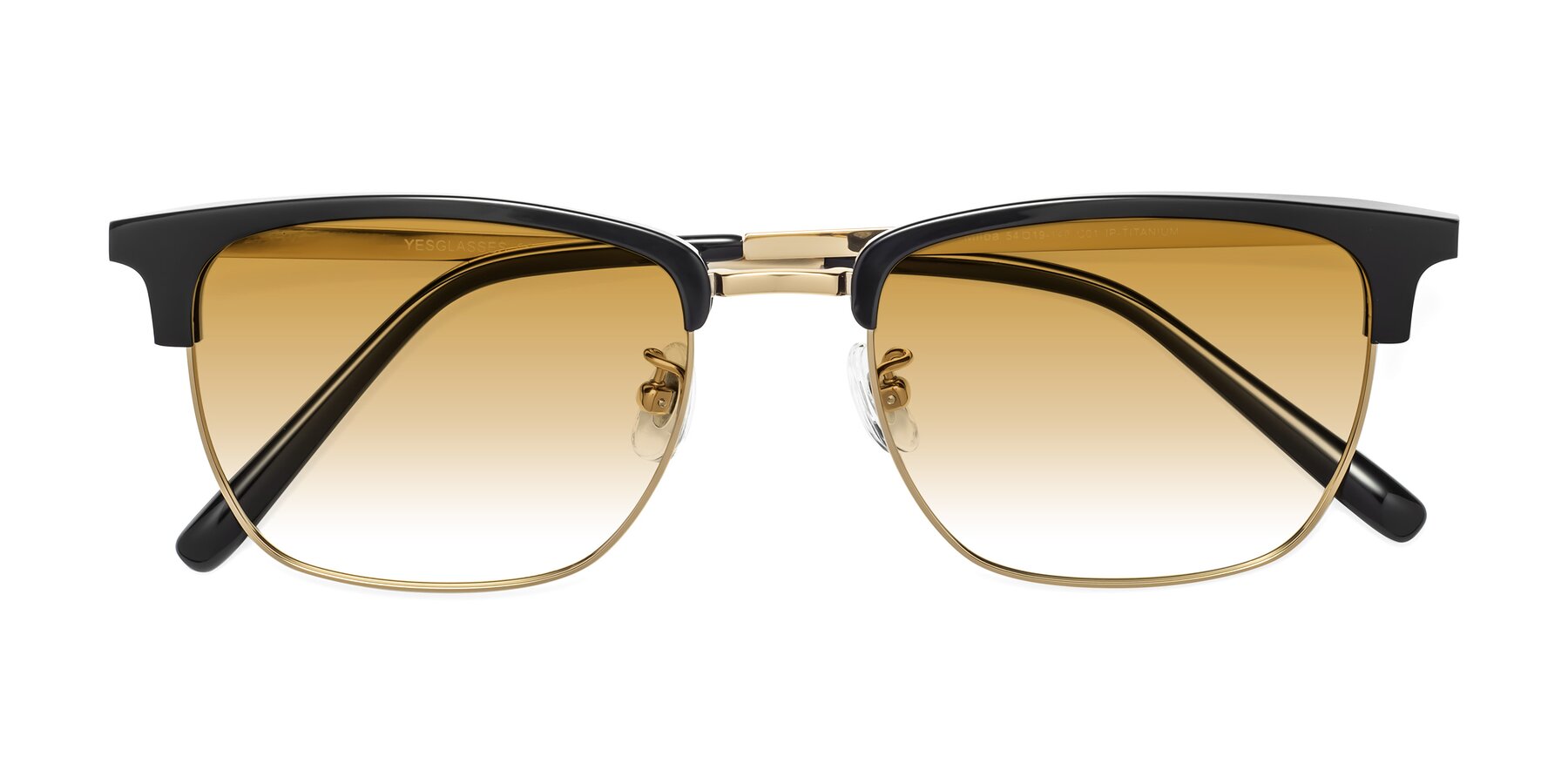 Folded Front of Milpa in Black-Gold with Champagne Gradient Lenses