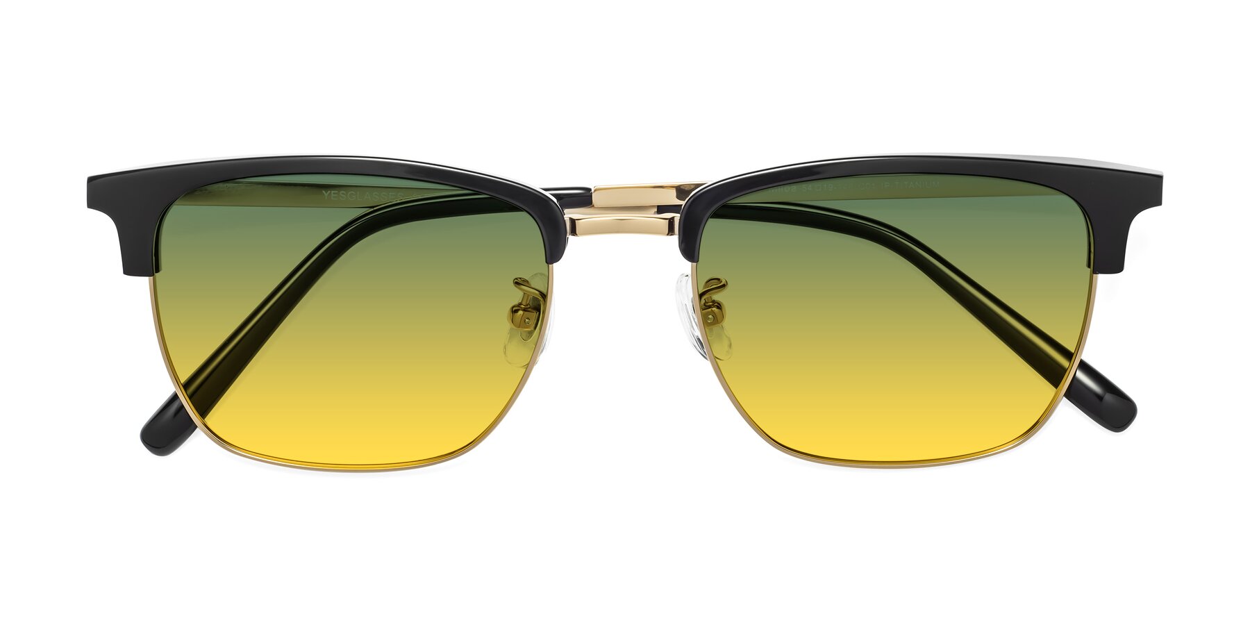 Folded Front of Milpa in Black-Gold with Green / Yellow Gradient Lenses