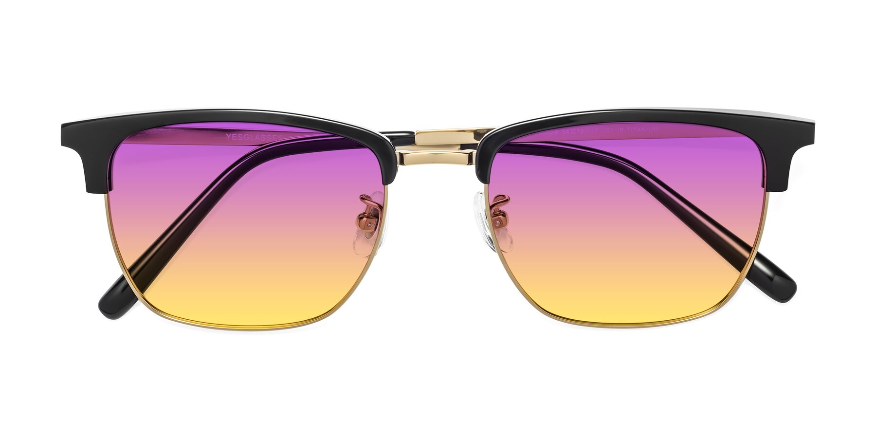 Folded Front of Milpa in Black-Gold with Purple / Yellow Gradient Lenses