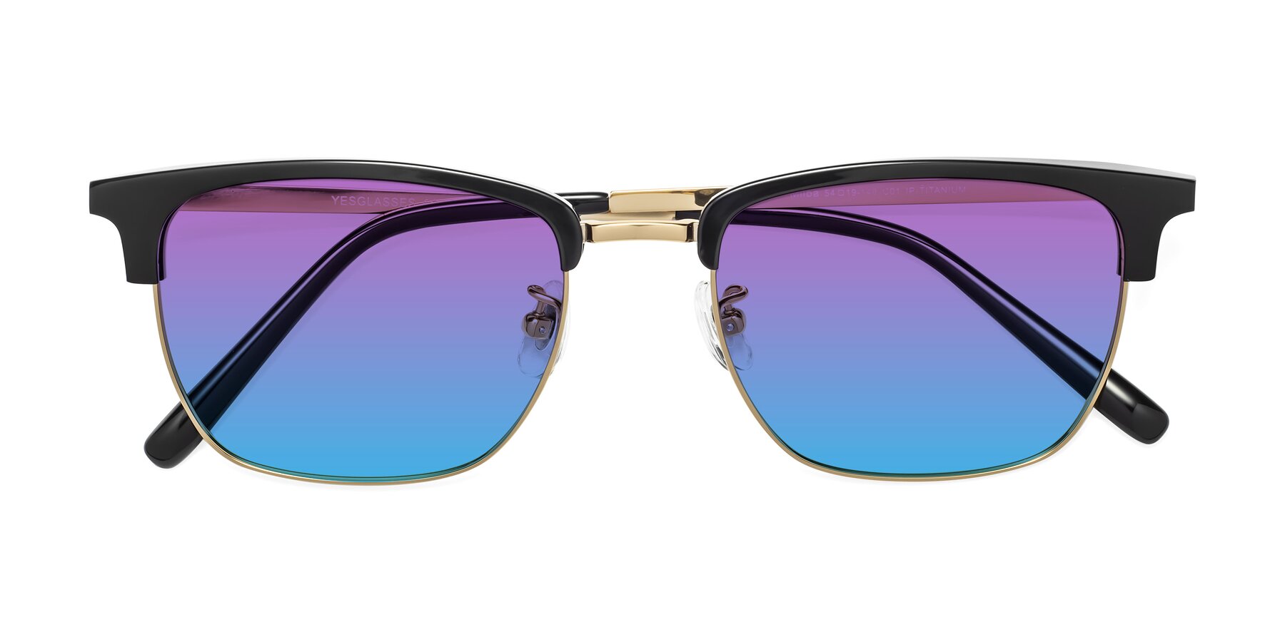 Folded Front of Milpa in Black-Gold with Purple / Blue Gradient Lenses