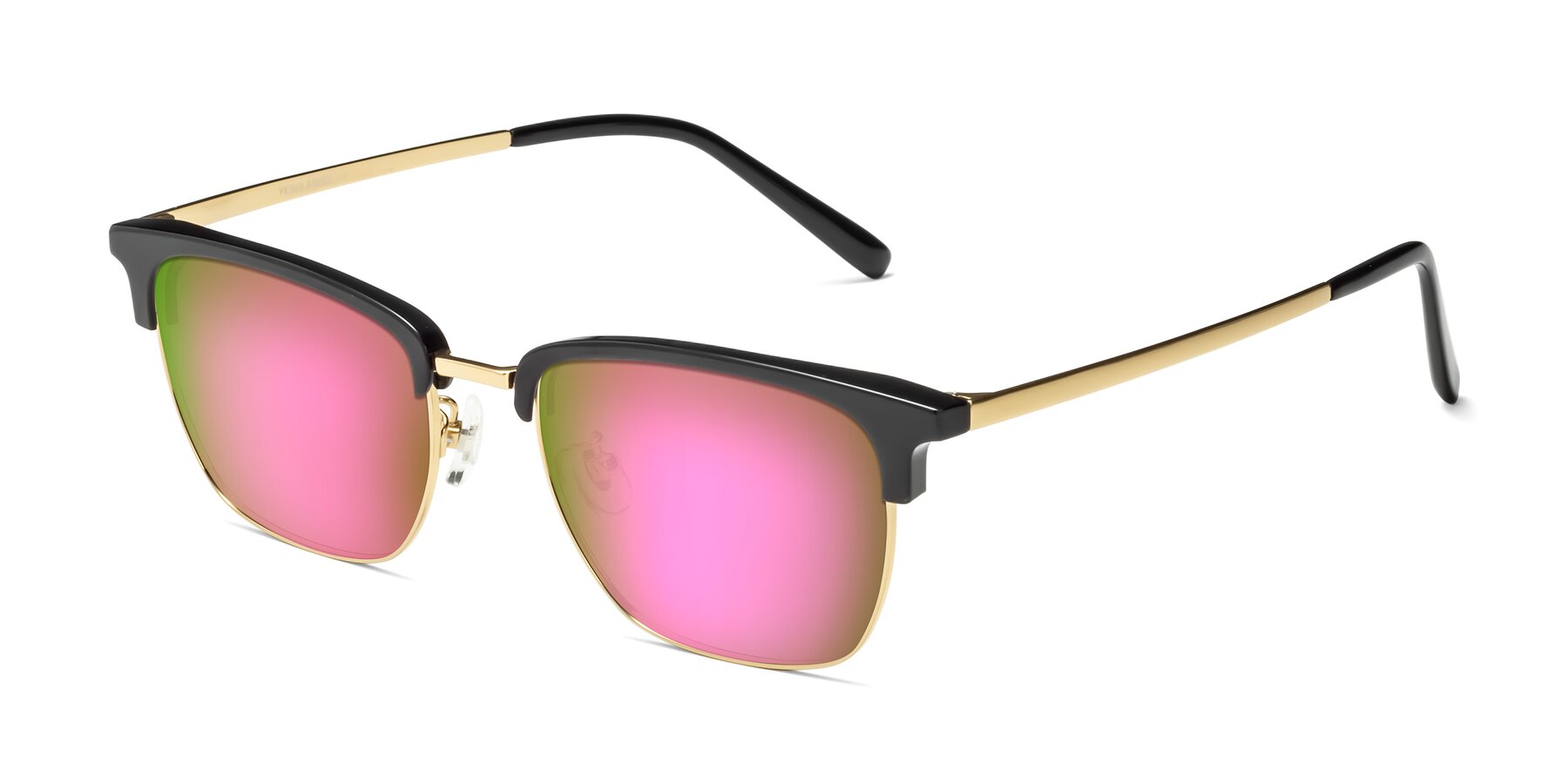 Angle of Milpa in Black-Gold with Pink Mirrored Lenses